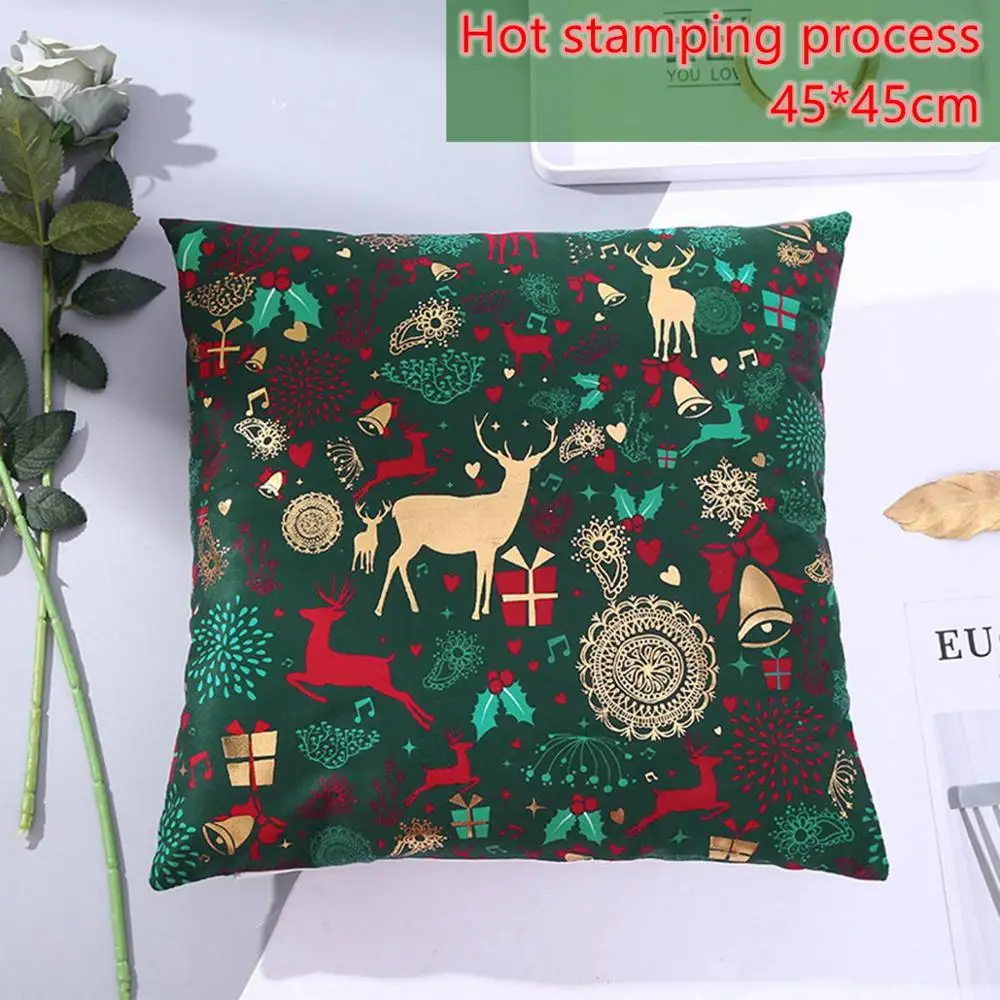 Xmas Pillowcase 1 Taoup 1 шт. зеленая Рождественская наволочка Золотая Рождественская Подушка Чехол Рождественское украшение для дома мягкий Noel новогодние подарки Navidad - Цвет: Xmas Pillowcase 1