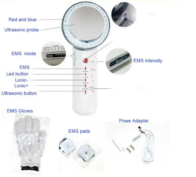 

Slimming Massager 6 in 1 Ultrasonic Galvanic Photon EMS Physiotherapy Beauty Slimming Machine Skin Care Whitening Anti-aging Spa