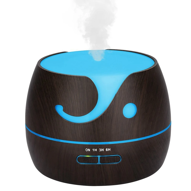

ABRA-400ml Aroma Essential Oil Diffuser,Wood Grain Ultrasonic Cool Mist Humidifier With 7 Color Led Lights 4 Timer Settings For