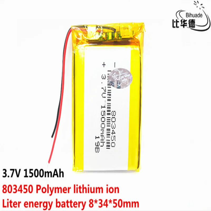 3 7 V 1500mAh 803450 литий полимерная LiPo аккумуляторная батарея ионные ячейки с печатной