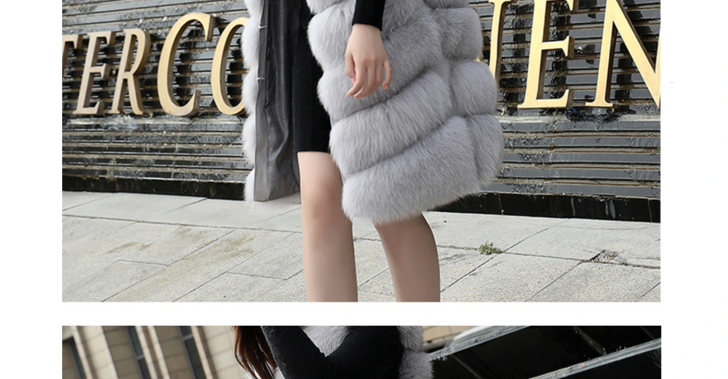 Excellent Real Fur Vests Long Winter Women Fur Vest Female Sleeveless Genuine Fur Vest Ladies Fashion Luxury Slim Warm High Quality 2019 45