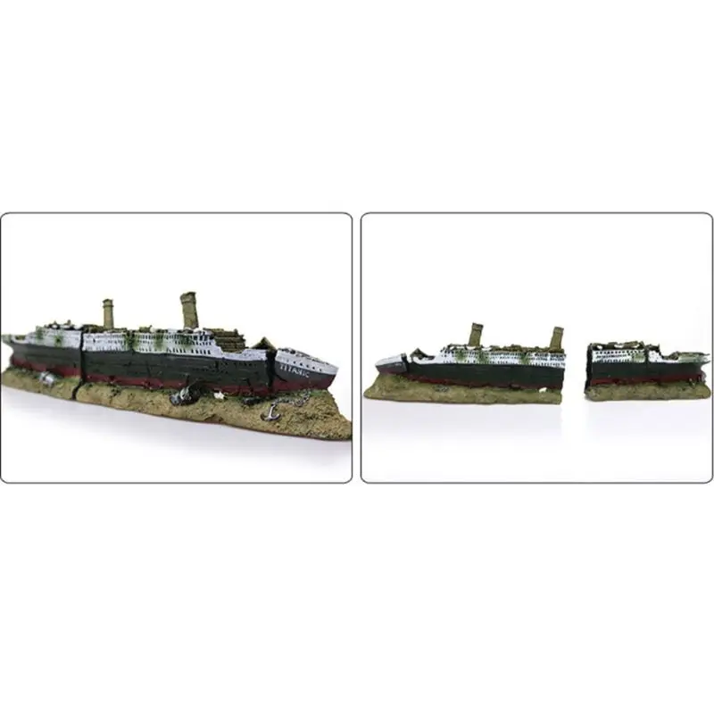 Аквариумные украшения для кораблекрушения, украшения для аквариума, украшения из полимерного материала, экологически чистые для пресной воды