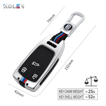 Portachiavi a distanza per auto in lega di zinco con copertura a distanza per Audi A4 B9 A5 A6L A6 S4 S5 S7 8W Q7 4M Q5 TT TTS RS coupé accessori - Portachiavi a distanza per auto in lega di zinco con copertura a distanza per Audi
