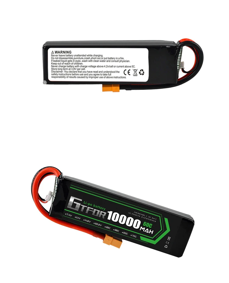 GTFDR батарея lipo 2S 7,4 V 10000mah 60C 120C HV 3S 11,4 V 5200mah 20C 40C для радиоуправляемого автомобиля дрона FPV Walkera QR X350 PRO квадрокоптера