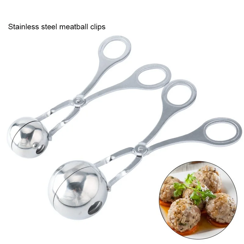 

Convenient Meatball Maker Stainless Steel Stuffed Meatball Clip DIY Fish Meat Rice Ball Maker Home Kitchen Cooking Tools 2 Sizes