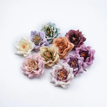 

100PCS 9CM peony head diy gifts box christmas decorations for home scrapbook wedding decorative flowers wall artificial flowers