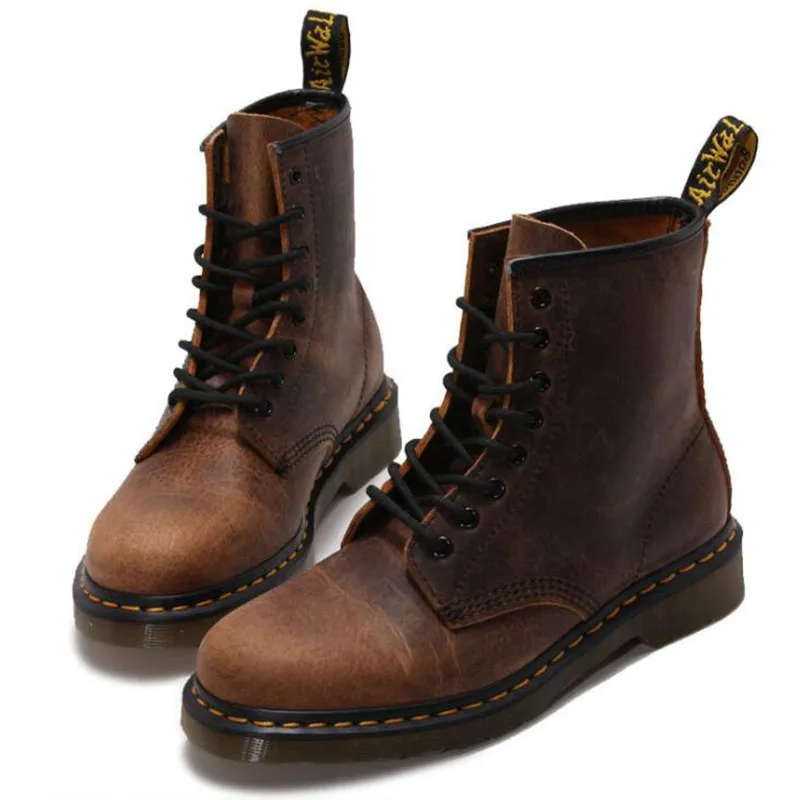

Ladies leather boots 2019 fashion ankle boots for women cow suede motorcycle winter boots women lace-up retro solid coffee boots
