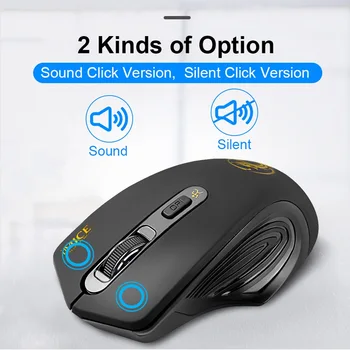 USB Wireless Mouse 2000DPI USB 2.0 Receiver Optical Computer Mouse 2.4GHz Ergonomic Mice For Laptop PC Sound Silent Mouse 2