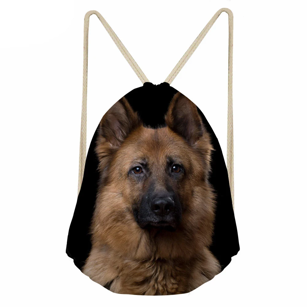 

WHEREISART German Shepherd Bag for Men Multifunciton Storage Backpack Women Travel Drawstring Bags Casual Softback Rucksack