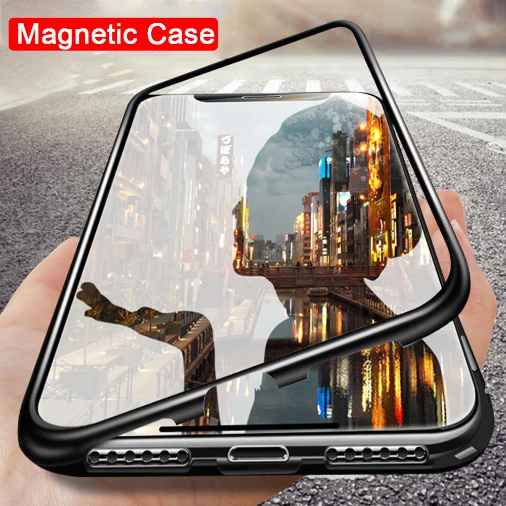 

Magnetic Metal Case For Xiaomi Mi 8 lite 9 SE F1 CC9 9T A3 9SE Cover For Redmi Note 8 7 6 10 Pro 7A 8A K20 Glass Protective Case