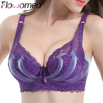 

Plus Size Sexy Bra Women's Push Up Bralette Lingerie Hot Full Cup B C D Cup Adjustable Lace Bra Stanik damski