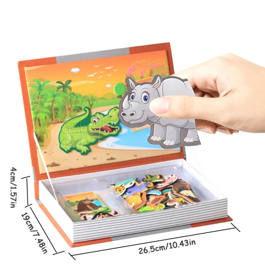 Игрушка для детей магнитная головоломка лист мультфильм животных науку и пазл развивающий игровой игрушки обучающая игрушка для детей