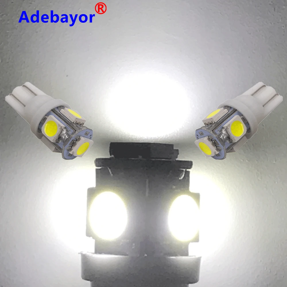 100 шт. Оптовая Продажа T10 5 SMD 5050 W5W 194 501 светодиодный автомобильный зазор