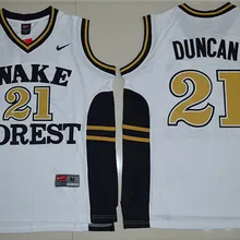 Новое поступление высокое качество Wake Forest Демон диконс Данкан 21-белый Размеры S, M, L, XL, 2XL, 3XL Джерси