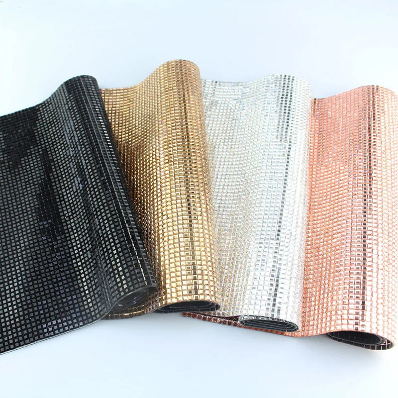 

24*40cm 4mm Square Glass Rhinestone Mesh Trim Hotfix crystal Fabric Sheets Strass DIY cut Applique For Dress Crafts YS003