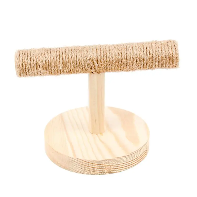 Parrot Wooden Tabletop Perch Bird Stand Training Exercise Sisal Claw Feet Grinding Bird Chew Retailsale