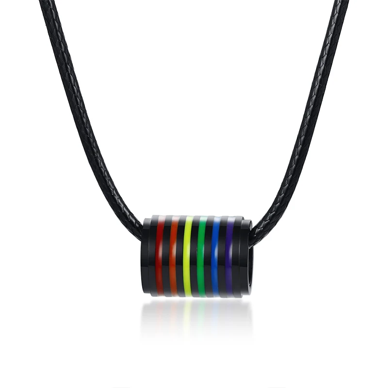 

Gay Pride Necklace Rainbow LGBT Jewelry Love Wins Equality Necklace Inspirational Jewelry Friendship Necklaces Gift for Him