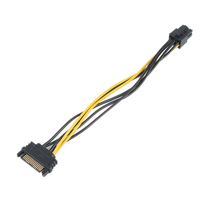 Upgrade Your Graphics: SATA to 6 Pin Power Supply Adapter Cable for PCI-E Card, Enhance GPU Performance with 15Pin to 6Pin Graphics Card Power Cord Description Image.This Product Can Be Found With The Tag Names Computer Cables Connecting, Computer Peripherals, PC Hardware Cables Adapters, Power supply