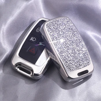 

Diamond Car Key Case Cover For Land Rover A9 Range Rover Sport Evoque Freelander 2 Jaguar XE XJ XJL XF C-X16 V12 Guitar F X Type