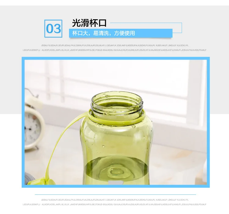 Large-Capacity Sports Outdoor Water Bottles Portable Bottle Household Simple Plastic Easy To Drink Kettle Hidro Flask Drinkware