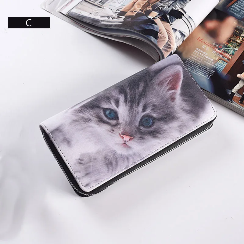 AIREEBAY/женские кошельки с 3D принтом из мягкой искусственной кожи с кошками и животным узором, монета с изображением женщины, кошелек, маленькие сумки, кошелек, сумки - Цвет: A7001C