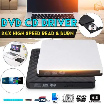 

High-Speed External CD/DVD Driver Case USB 3.0 RW Burner Reader ROM Optical Drive Case For Laptop Notebook for mac Windows