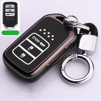 

Zinc alloy Leather Car Key Cover Case For Honda Civic CRV HR-V Odyssey Accord City Pilot Vezel Jazz BRV XR-V Fit Freed 2018 2019