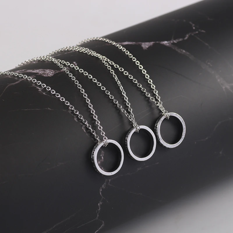 3 Pcs/set Best Friends Forever Necklaces Round Simple Pendant Necklace For Girls Women Sisters BFF Friendship Jewelry