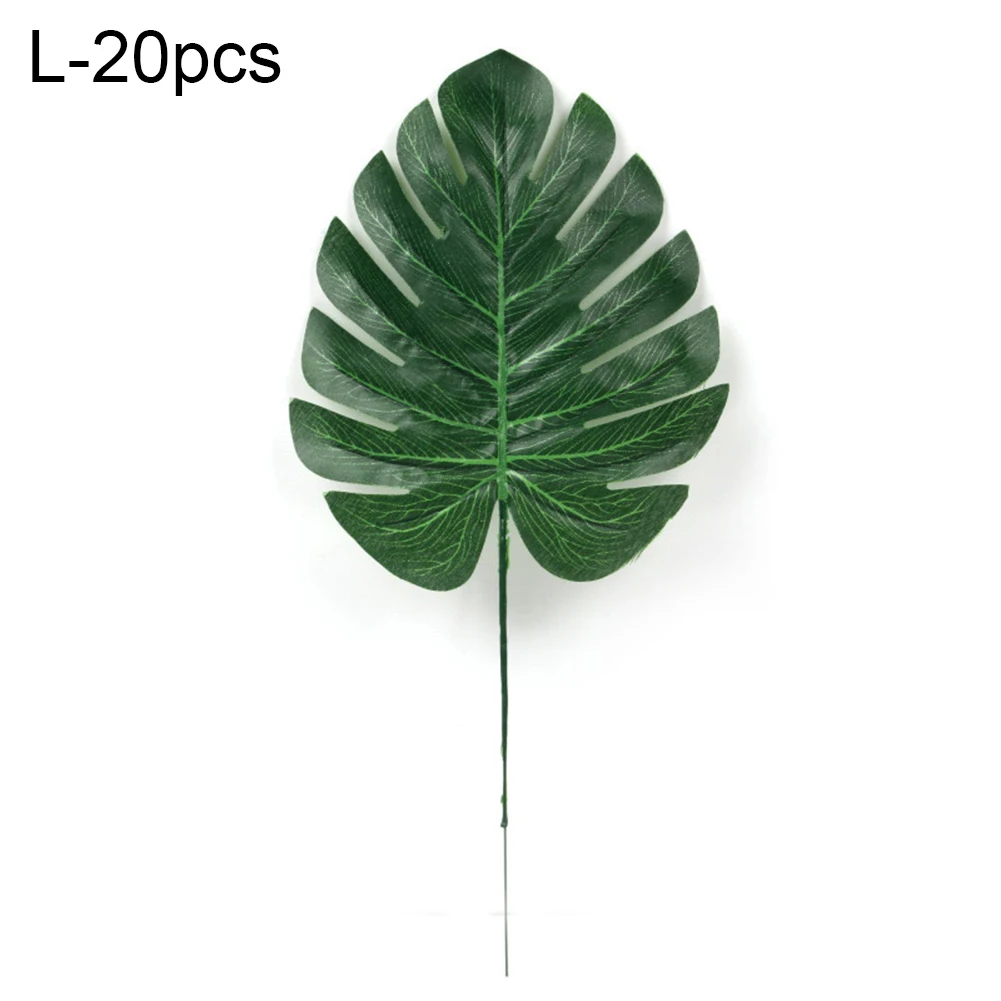20Pcs Artificial Monstera Leaves Home Garden Beach Theme Party DIY Decoration Craft False Artificial Plants