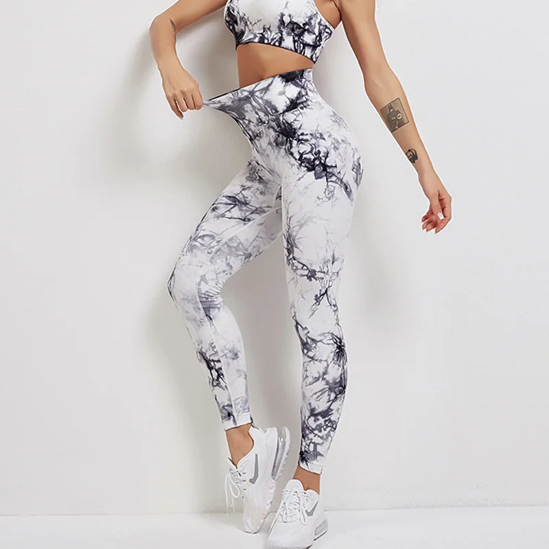 ASHEYWR Seamless Tie Dye Leggings Women Sexy Booty Lifting Push Up Fitness Leggins High Elastic Workout Legging High Waist aerie crossover leggings