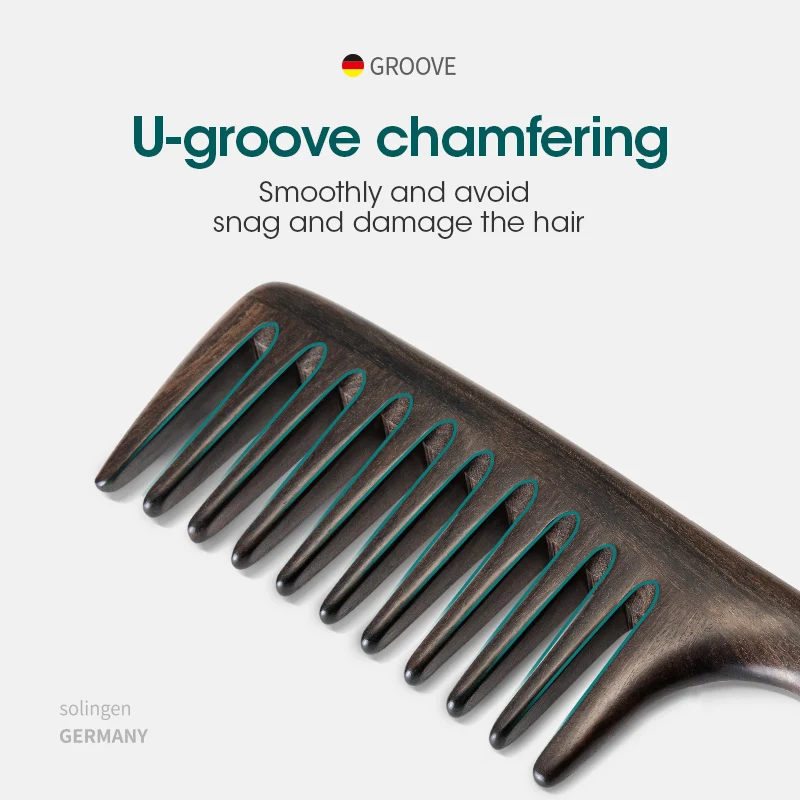 Wood MR.GREEN Natural Comb Wide Tooth Wet  Hair Combs Anti-Static Styling Comb for Long Hair Head acupunct          s_voghion.com