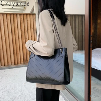 

Croyance Fashion Women Bag Chain Shoulder Bags Luxury Handbag Female Bags Designer sac main Brand Leather Totes