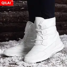 Женские ботинки большого размера г. Высокие водонепроницаемые теплые женские ботинки из хлопка модные простые женские зимние ботинки