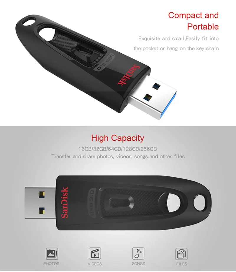 SanDisk USB флэш-накопитель 256 GB 128 GB 64 GB 32 GB 16 GB USB 3,0 100 МБ/с. мини-перо диски Stick и диск USB флеш-накопитель в виде ключа для компьютера