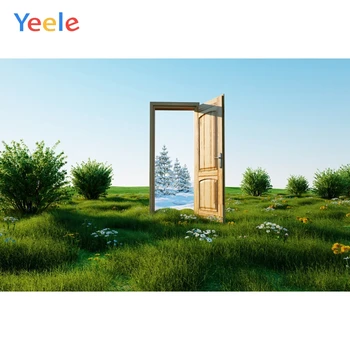 

Yeele Landscape Photocall Transfer Door Lawn Snow Photography Backdrops Personalized Photographic Backgrounds For Photo Studio
