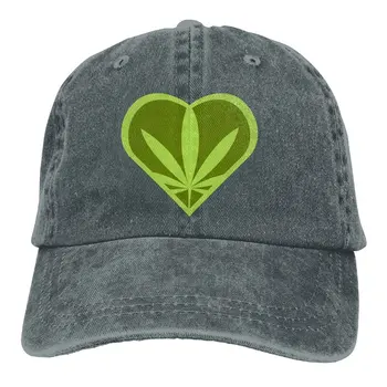 

Weed Heart Denim Hat Adjustable Womens Fitted Baseball Caps