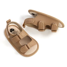 Baywell – chaussures d'été pour bébé, sandales pour nouveau né, fille et garçon, en cuir PU, à fond souple antidérapant, pour les premiers pas des tout petits de 0 à 18 mois