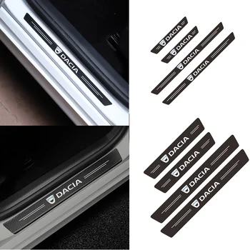 

Car-Styling 4PCS Carbon Fiber Door Sill Carbon Fiber Sticker Decals For Dacia Lodgy 2 Mcv Sandero Duster Logan Sandero