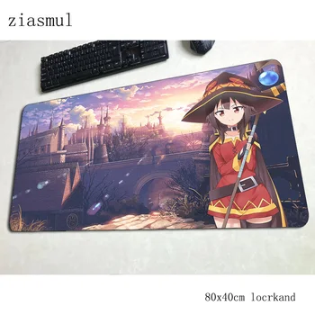 

megumin mouse pad 80x40cm gaming mousepad anime Natural Rubber office notbook desk mat Kawaii padmouse games pc gamer mats