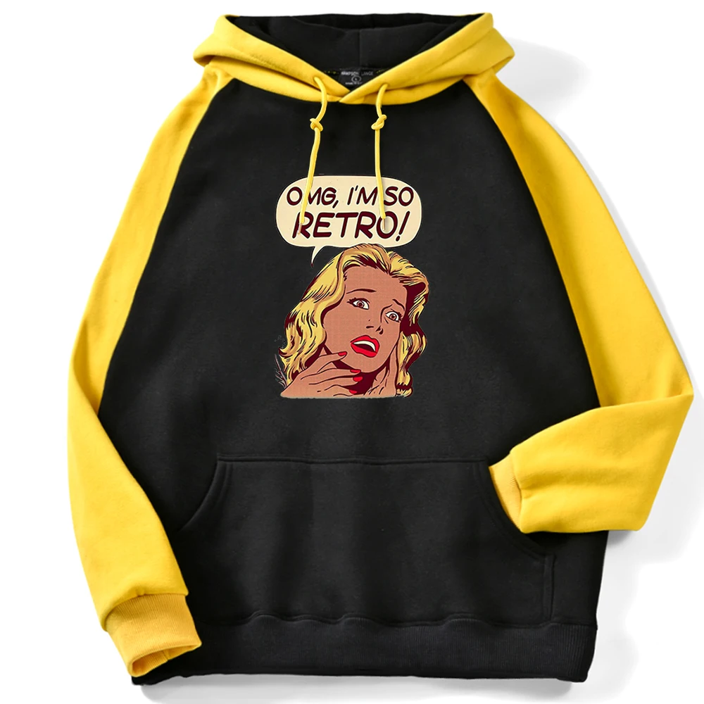 

Surprised Lady Personality Text Printing Sweatshirt Woman Aesthetics Fashion Hoodie Womens Kpop Fleece Female Raglan Hoodies