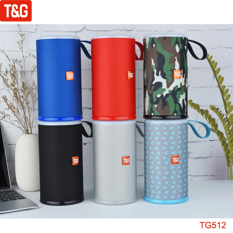 

T&G TG512 LED Bluetooth Speaker Portable Outdoor Loudspeaker Wireless Mini Column 3D Stereo Music Surround Support FM TF Card