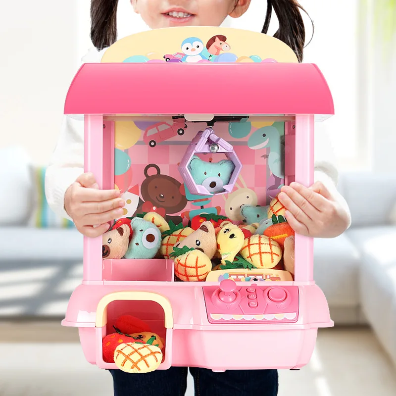 

Mini Clip Doll Toy Children Catch Crane Machine Candy Capsule Toy Game Console Coin Wireless Remote Control Operation