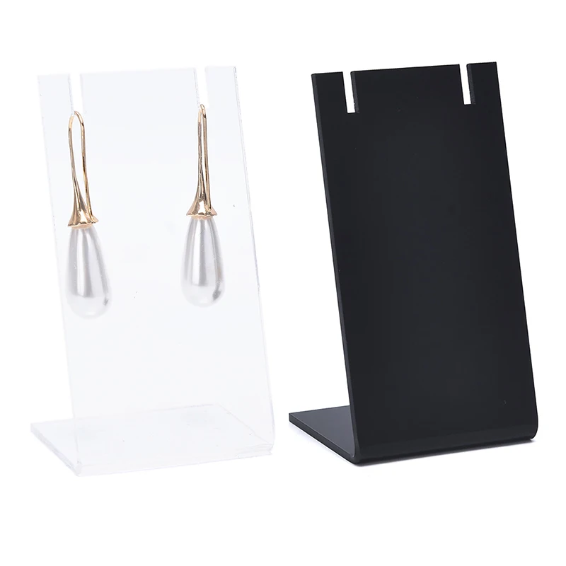1pc Black Transparent Jewelry Earring Ear Studs Organizer Stand Holder Show Display Mini Rack Showcase