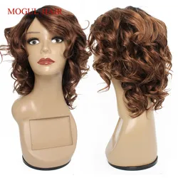 Short Remy Human Hair Wigs Machine Made Wig Ombre Black Auburn Honey Blonde Burgundy Romance Curl Loose Body Wave MogulHair