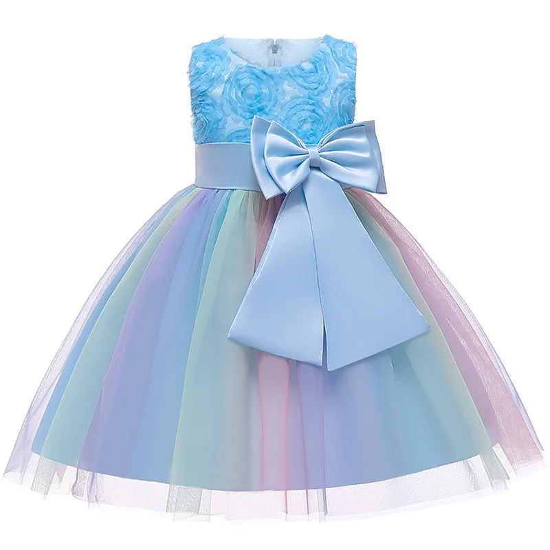 Christmas Dress 2021 New Spring Summer Sleeveless Bowknot Lace Girl Dresses For Girls Wedding Birthday Party 3-10 Years | Детская одежда