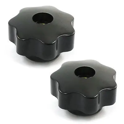 

40mm Dia Black Star Head Screw on Clamping Knob Spare Part 2 Pcs