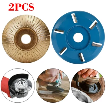 

2 Type Wood Carving Disc Angle Grinder Disc & Six Teeth Power Wood Carving Milling Cutter For 16mm Aperture Angle Grinder