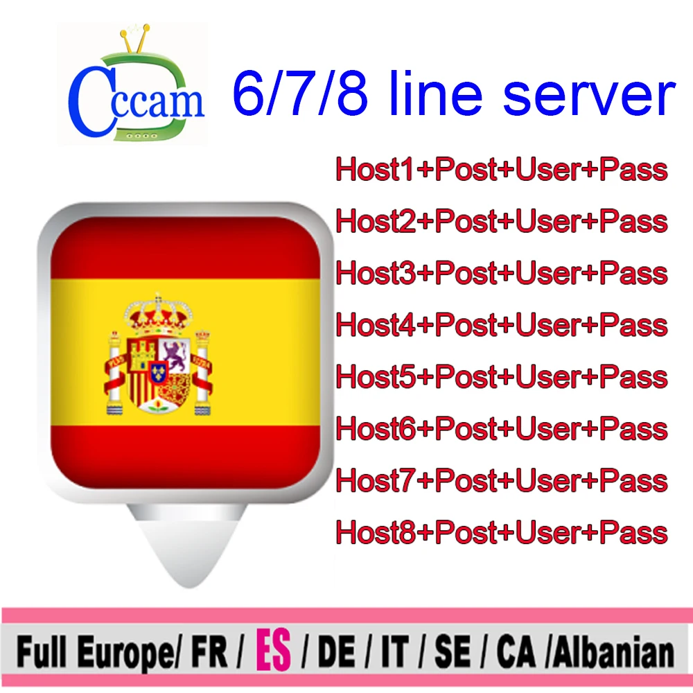 

6/7/8Lines 2Year Europe Cccam Cline 8 lines 2Year Oscam Cline HD Cable For Satellite Receiver DVB-S2 CCam Spain support freesat