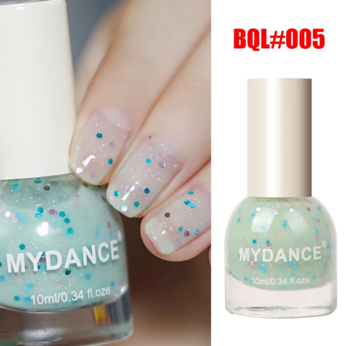 Women Nail Polish Nail Glimmer Shell Glitter Lacquer Varnish Art Peelable 10ML Nails Polish KG66