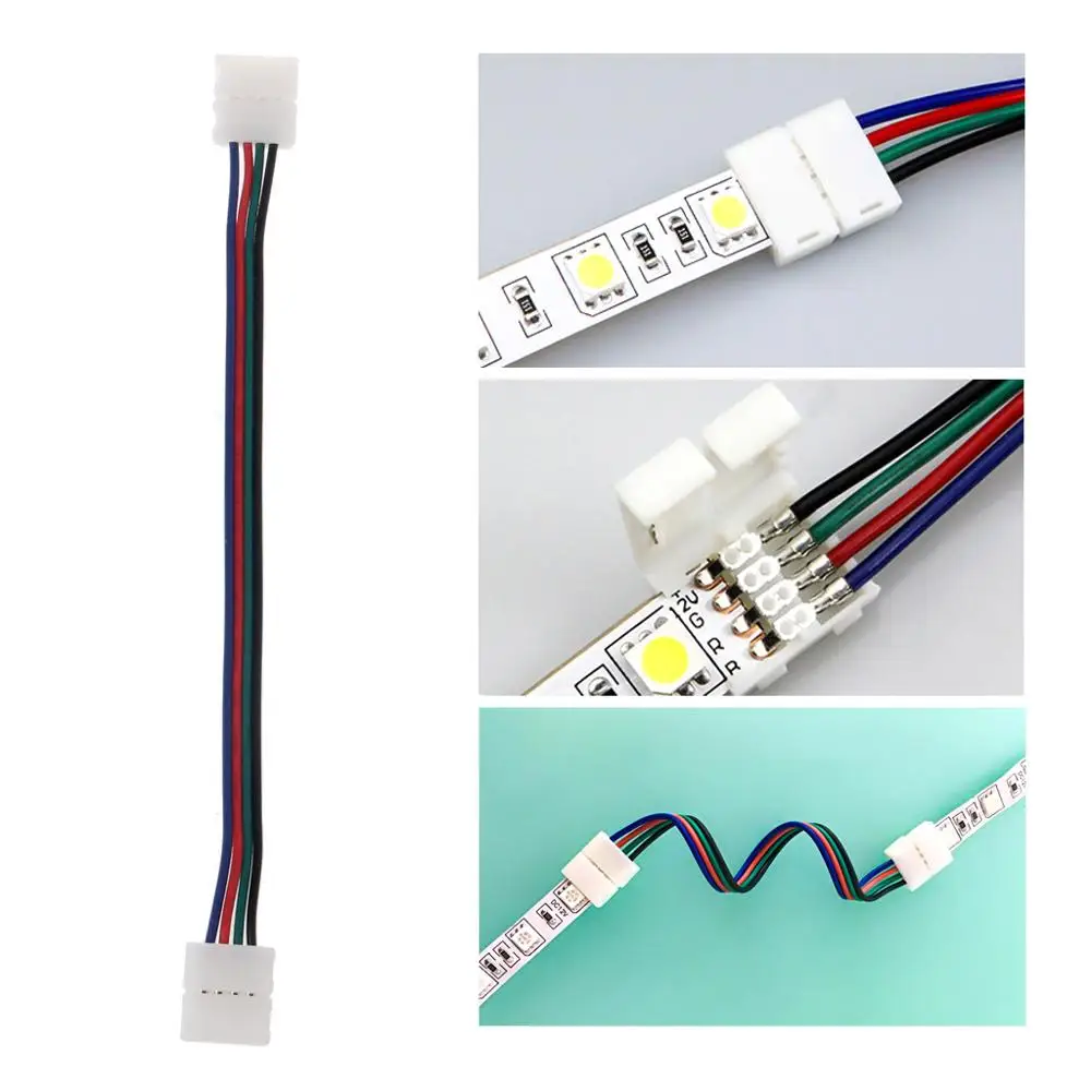 4 штифта 10 мм 17 см RGB LED ленточный светильник разъем адаптера провод для 5050